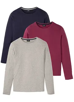 Lot de 3 tee-shirts manches longues, bonprix