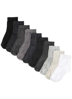 Lot de 10 paires de chaussettes courtes basiques avec coton, bpc bonprix collection
