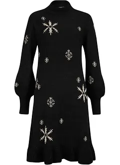 Robe en maille avec flocons de neige, bonprix