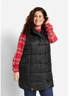 Gilet sans manches matelassé coupe longue, bonprix