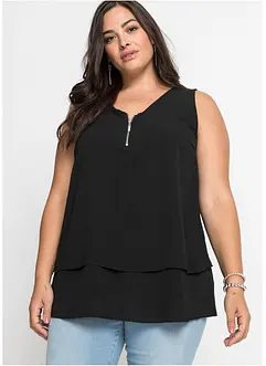 Top en viscose à encolure zippée, bonprix