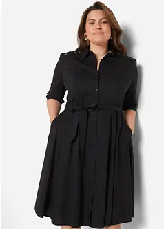 Robe-chemise avec dentelle et lien à nouer, bonprix