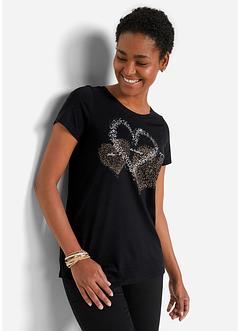 T-shirt coton à imprimé cœur, manches courtes, bpc bonprix collection