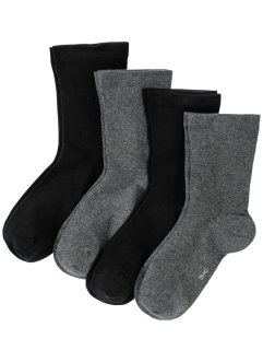 Lot de 4 paires de chaussettes sans pression avec coton bio, bpc bonprix collection