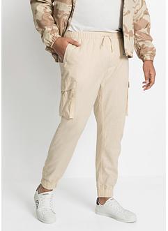 Pantalon cargo taille extensible à teneur en lin, Regular Fit, RAINBOW