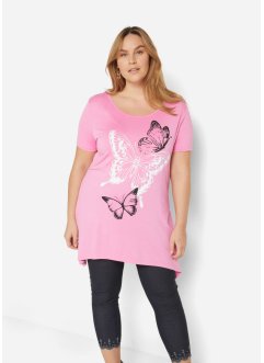 T-shirt long à pans et motif papillon, bpc selection