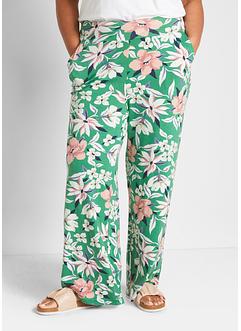 Pantalon en jersey à imprimé floral, coupe large, bpc bonprix collection