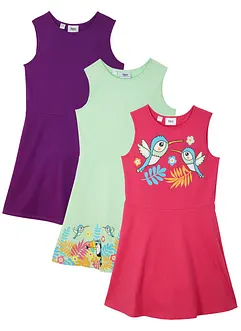 Lot de 3 robes en jersey 100% coton, bonprix
