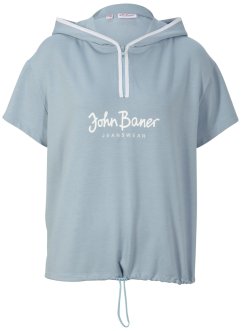 Sweat-shirt à capuche, matière légère, manches courtes, John Baner JEANSWEAR
