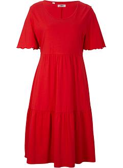 Robe à volants plats longueur genou en coton, bpc bonprix collection