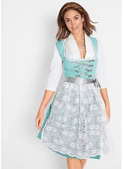 Dirndl avec tablier en dentelle, longueur genou (ens. 2 pces), bonprix