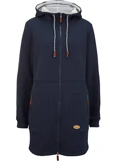 Gilet sweat long à capuche, bonprix