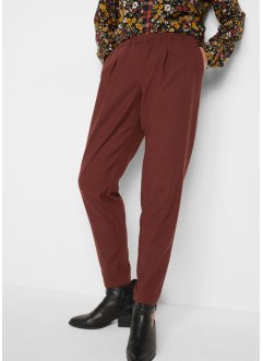 Pantalon en imitation laine avec tour de taille élastiqué, Loose fit, bpc bonprix collection