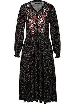 Robe midi en jersey de viscose avec lien à nouer, bonprix