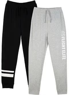 Lot de 2 pantalons de jogging en coton mélangé doux, bonprix