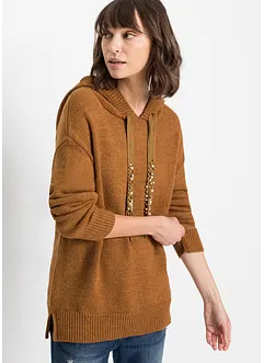 Pull en maille à capuche, bonprix