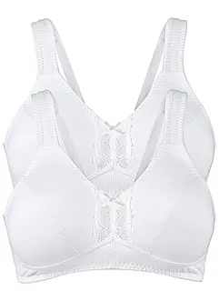 Lot de 2 soutiens-gorge coton sans armatures, bonprix