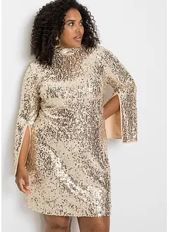 Robe à sequins et manches trompette, bonprix