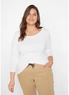 T-shirt manches longues 100% coton à col rond, bonprix