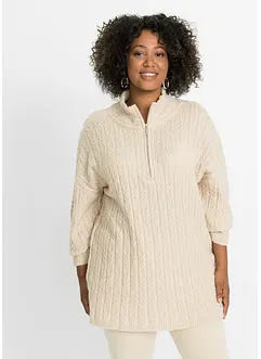 Pull long avec motif torsadé, bonprix