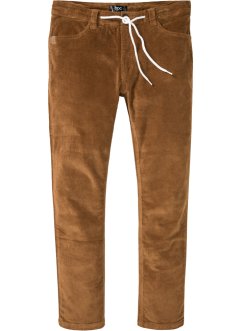 Pantalon en velours côtelé extensible Slim Fit avec cordon, Straight, bpc bonprix collection
