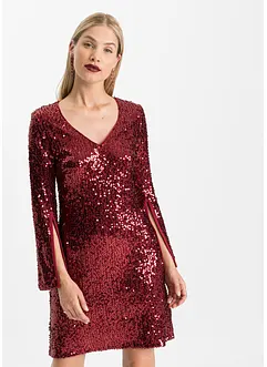 Robe à sequins et manches trompette, bonprix