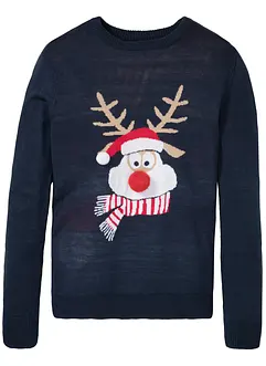 Pull en maille fine avec motif de Noël, bonprix