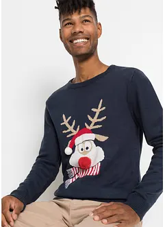 Pull en maille fine avec motif de Noël, bonprix