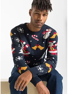 Pull en maille fine avec motif de Noël, bonprix