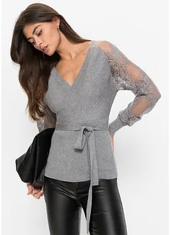 Pull avec dentelle, bonprix