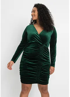 Robe en velours froncée, bonprix