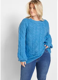 Pull oversize à motif torsadé, bonprix