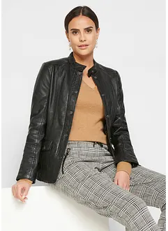 Veste en cuir nappa d'agneau, bonprix