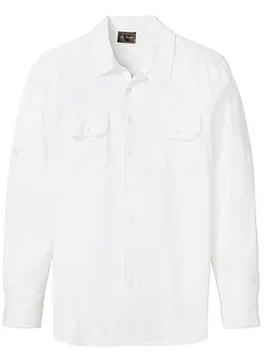 Chemise en lin à manches retroussables, bonprix