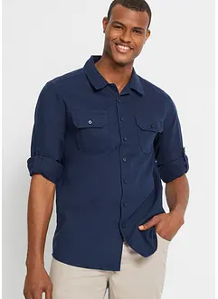 Chemise en lin à manches retroussables, bonprix