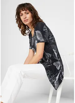 T-shirt long à pans, manches courtes, bonprix