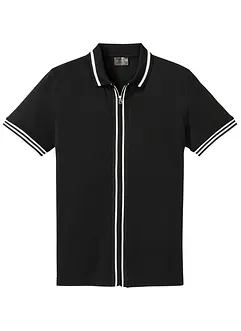 Polo zippé en maille piquée 100% coton, bonprix
