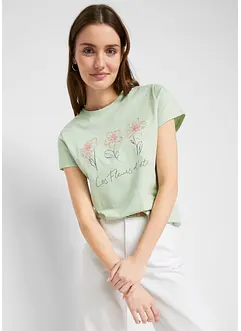 Lot de 2 T-shirts basiques avec imprimé, bonprix