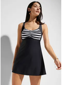 Tankini long (ens. 2 pces) avec bas de maillot taille haute, bonprix