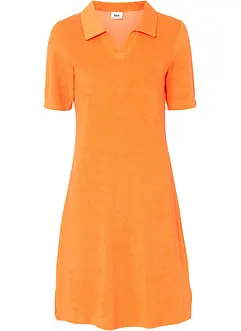 Robe longueur genou en tissu éponge avec col polo, bonprix