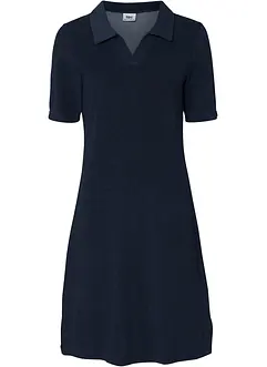 Robe longueur genou en tissu éponge avec col polo, bonprix