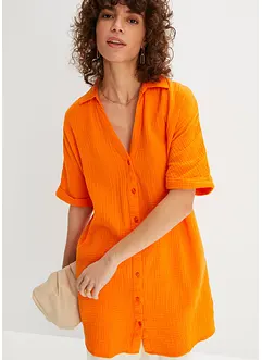 Chemisier long oversize en gaze de coton, bonprix