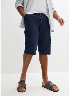 Bermuda long cargo en lin majoritaire, Regular Fit, RAINBOW