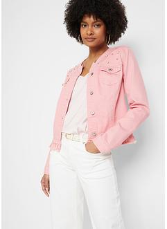Veste en jean avec éléments perles appliqués, bpc selection premium