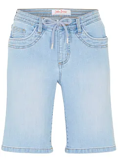 Bermuda en jean confort stretch avec cordon, bonprix