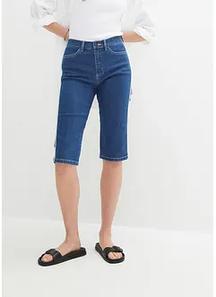 Bermuda slim en jean, taille haute, longueur genou, bonprix