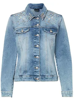 Veste en jean avec strass appliqués, bonprix