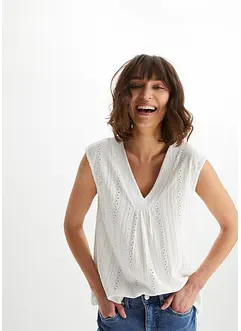 Top avec broderie anglaise, bonprix