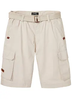 Bermuda cargo avec ceinture et taille élastiquée, Regular, bonprix