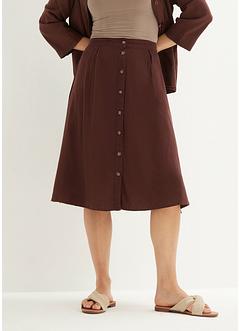 Jupe midi avec lin majoritaire, bpc bonprix collection